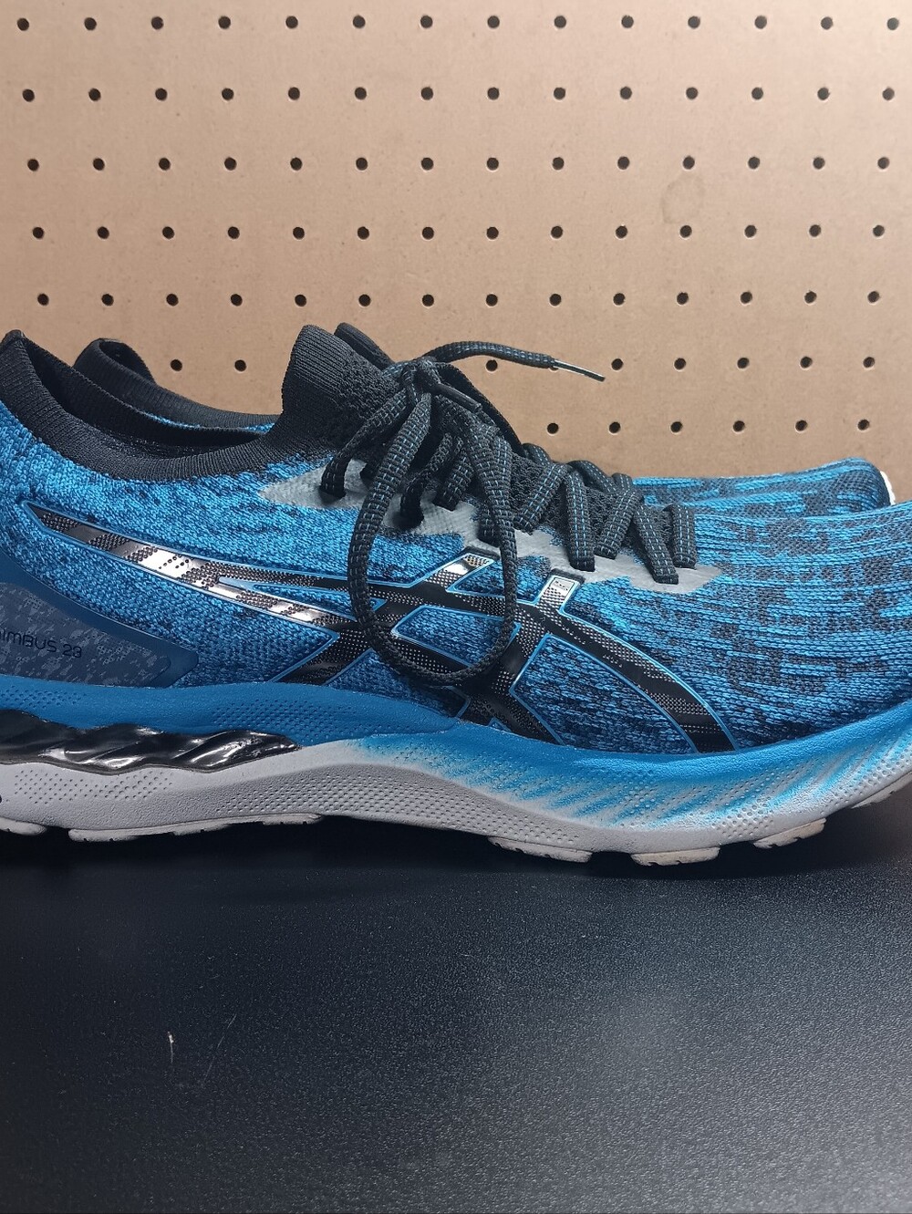 Size 12 - Asics Gel Nimbus 23 Knit Reborn Blue Black Mens Running Shoes Sneakers